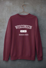 Load image into Gallery viewer, Varsity Wisconsin Unisex Sweatshirt for Men/Women-Maroon-Ektarfa.online