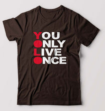 Load image into Gallery viewer, You Live Only Once(YOLO) T-Shirt for Men-Coffee Brown-Ektarfa.online