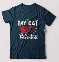 Load image into Gallery viewer, Cat T-Shirt for Men-Petrol Blue-Ektarfa.online