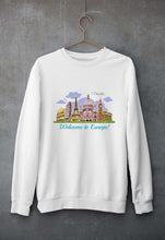 Load image into Gallery viewer, Welcome to Europe Unisex Sweatshirt for Men/Women-White-Ektarfa.online