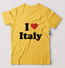 Load image into Gallery viewer, I Love Italy T-Shirt for Men-Golden Yellow-Ektarfa.online