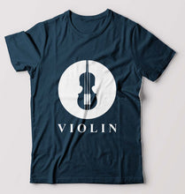 Load image into Gallery viewer, Violin T-Shirt for Men-Petrol Blue-Ektarfa.online