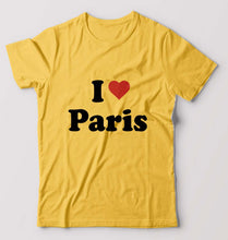 Load image into Gallery viewer, I Love Paris T-Shirt for Men-Golden Yellow-Ektarfa.online