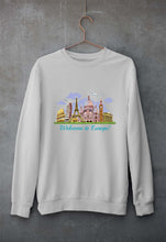 Load image into Gallery viewer, Welcome to Europe Unisex Sweatshirt for Men/Women-Grey Melange-Ektarfa.online
