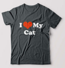 Load image into Gallery viewer, I Love My Cat T-Shirt for Men-Steel grey-Ektarfa.online