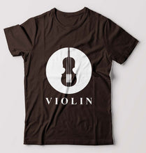 Load image into Gallery viewer, Violin T-Shirt for Men-Coffee Brown-Ektarfa.online