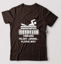 Load image into Gallery viewer, Swimming T-Shirt for Men-Coffee Brown-Ektarfa.online