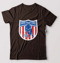 Load image into Gallery viewer, Federal Hockey League T-Shirt for Men-Coffee Brown-Ektarfa.online
