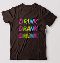 Load image into Gallery viewer, Drink Alcoholic T-Shirt for Men-Coffee Brown-Ektarfa.online