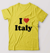 Load image into Gallery viewer, I Love Italy T-Shirt for Men-Yellow-Ektarfa.online