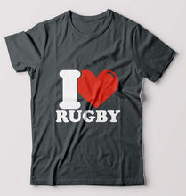Load image into Gallery viewer, I Love Rugby T-Shirt for Men-Steel grey-Ektarfa.online