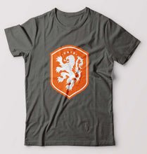 Load image into Gallery viewer, Netherlands Football T-Shirt for Men-Charcoal-Ektarfa.online