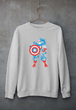 Load image into Gallery viewer, Captain America Superhero Unisex Sweatshirt for Men/Women-Grey Melange-Ektarfa.online