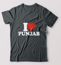 Load image into Gallery viewer, I Love Punjab T-Shirt for Men-Steel grey-Ektarfa.online