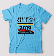 Load image into Gallery viewer, Sebastian Vettel F1 Ferrari T-Shirt for Men-Light Blue-Ektarfa.online