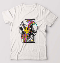 Load image into Gallery viewer, Trippy Psychedelic Skull Emoji T-Shirt for Men-White-Ektarfa.online