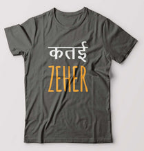Load image into Gallery viewer, Katai Zeher(Zakir Khan) T-Shirt for Men-Charcoal-Ektarfa.online