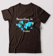 Load image into Gallery viewer, Traveling is Love T-Shirt for Men-Coffee Brown-Ektarfa.online