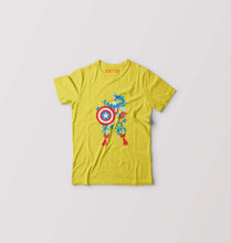 Load image into Gallery viewer, Captain America Superhero Kids T-Shirt for Boy/Girl-Yellow-Ektarfa.online