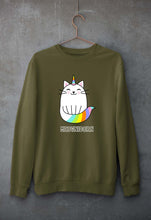 Load image into Gallery viewer, Cat Unicorn Unisex Sweatshirt for Men/Women-Olive Green-Ektarfa.online