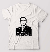 Load image into Gallery viewer, Michael Scott Best Boss T-Shirt for Men-White-Ektarfa.online