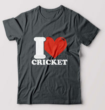 Load image into Gallery viewer, I Love Cricket T-Shirt for Men-Steel grey-Ektarfa.online