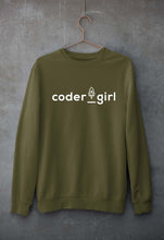 Load image into Gallery viewer, Coder Girl Unisex Sweatshirt for Men/Women-Olive Green-Ektarfa.online