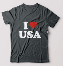 Load image into Gallery viewer, I Love USA T-Shirt for Men-Steel grey-Ektarfa.online