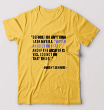 Load image into Gallery viewer, Dwight Schrute T-Shirt for Men-Golden Yellow-Ektarfa.online
