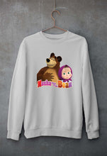 Load image into Gallery viewer, Masha and the Bear Unisex Sweatshirt for Men/Women-Grey Melange-Ektarfa.online
