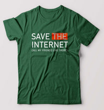 Load image into Gallery viewer, Internet Funny T-Shirt for Men-Bottle Green-Ektarfa.online
