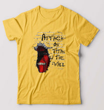 Load image into Gallery viewer, Attack on Titan T-Shirt for Men-Golden Yellow-Ektarfa.online