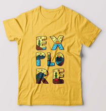 Load image into Gallery viewer, Explore Travel Adventure T-Shirt for Men-Golden Yellow-Ektarfa.online