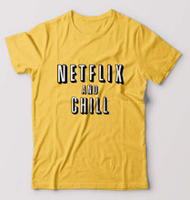 Load image into Gallery viewer, Netflix and Chill T-Shirt for Men-Golden Yellow-Ektarfa.online