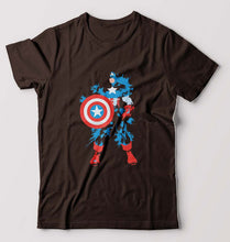 Load image into Gallery viewer, Captain America Superhero T-Shirt for Men-Coffee Brown-Ektarfa.online