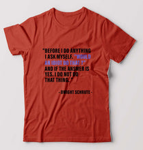 Load image into Gallery viewer, Dwight Schrute T-Shirt for Men-Brick Red-Ektarfa.online