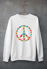 Load image into Gallery viewer, Trippy Psychedelic Peace Unisex Sweatshirt for Men/Women-White-Ektarfa.online