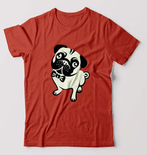 Load image into Gallery viewer, Pug Dog T-Shirt for Men-Brick Red-Ektarfa.online