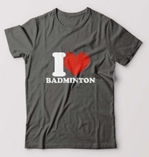 Load image into Gallery viewer, I Love Badminton T-Shirt for Men-Charcoal-Ektarfa.online