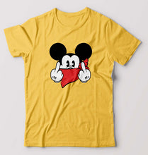Load image into Gallery viewer, Mickey Mouse Fuck T-Shirt for Men-Golden yellow-Ektarfa.online