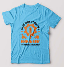 Load image into Gallery viewer, Crazy Engineer T-Shirt for Men-Light Blue-Ektarfa.online
