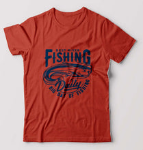 Load image into Gallery viewer, Fishing T-Shirt for Men-Brick Red-Ektarfa.online