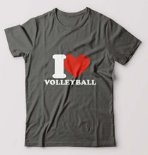 Load image into Gallery viewer, I Love Volleyball T-Shirt for Men-Charcoal-Ektarfa.online