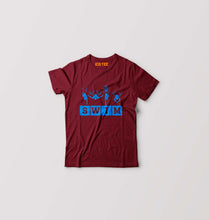 Load image into Gallery viewer, Swim Kids T-Shirt for Boy/Girl-Maroon-Ektarfa.online