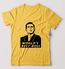 Load image into Gallery viewer, Michael Scott Best Boss T-Shirt for Men-Golden Yellow-Ektarfa.online