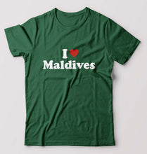 Load image into Gallery viewer, I Love Maldives T-Shirt for Men-Bottle Green-Ektarfa.online