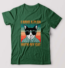 Load image into Gallery viewer, Cat T-Shirt for Men-Bottle Green-Ektarfa.online