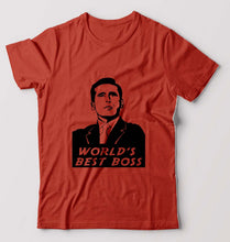 Load image into Gallery viewer, Michael Scott Best Boss T-Shirt for Men-Brick Red-Ektarfa.online