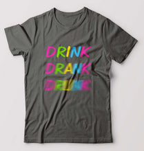 Load image into Gallery viewer, Drink Alcoholic T-Shirt for Men-Charcoal-Ektarfa.online
