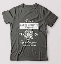 Load image into Gallery viewer, Cyber Security T-Shirt for Men-Charcoal-Ektarfa.online